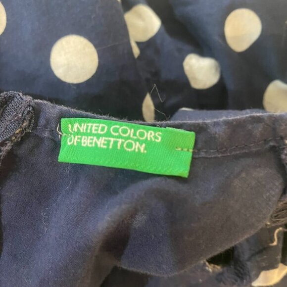 United Colors of BENETTON polka dot navy dress 1year old size- 100% cotton - Picture 6 of 6